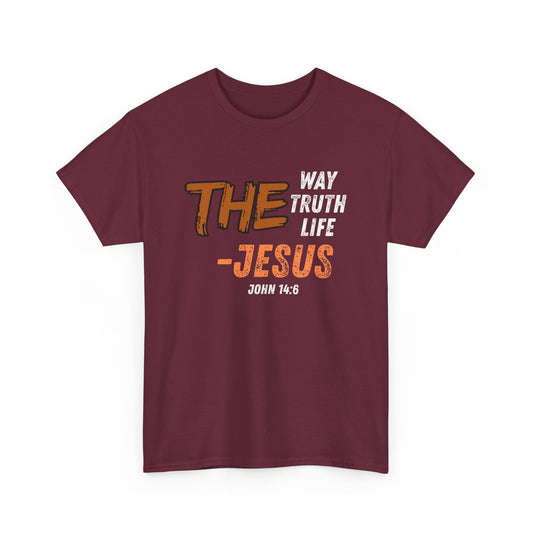Christian T‑Shirt — “The Way Truth Life — Jesus” John 14:6 Vintage Graphic Tee