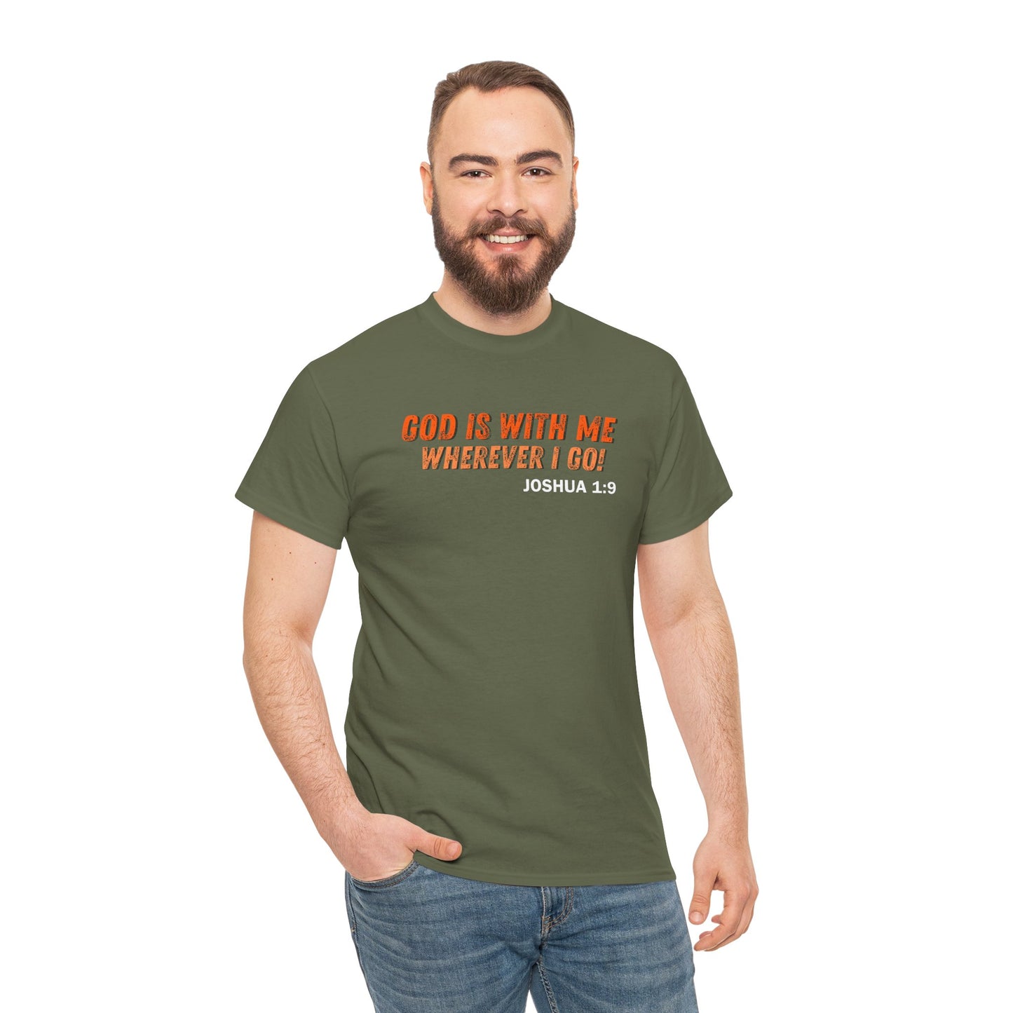 God Is With Me Tee — Joshua 1:9 Christian Scripture Shirt