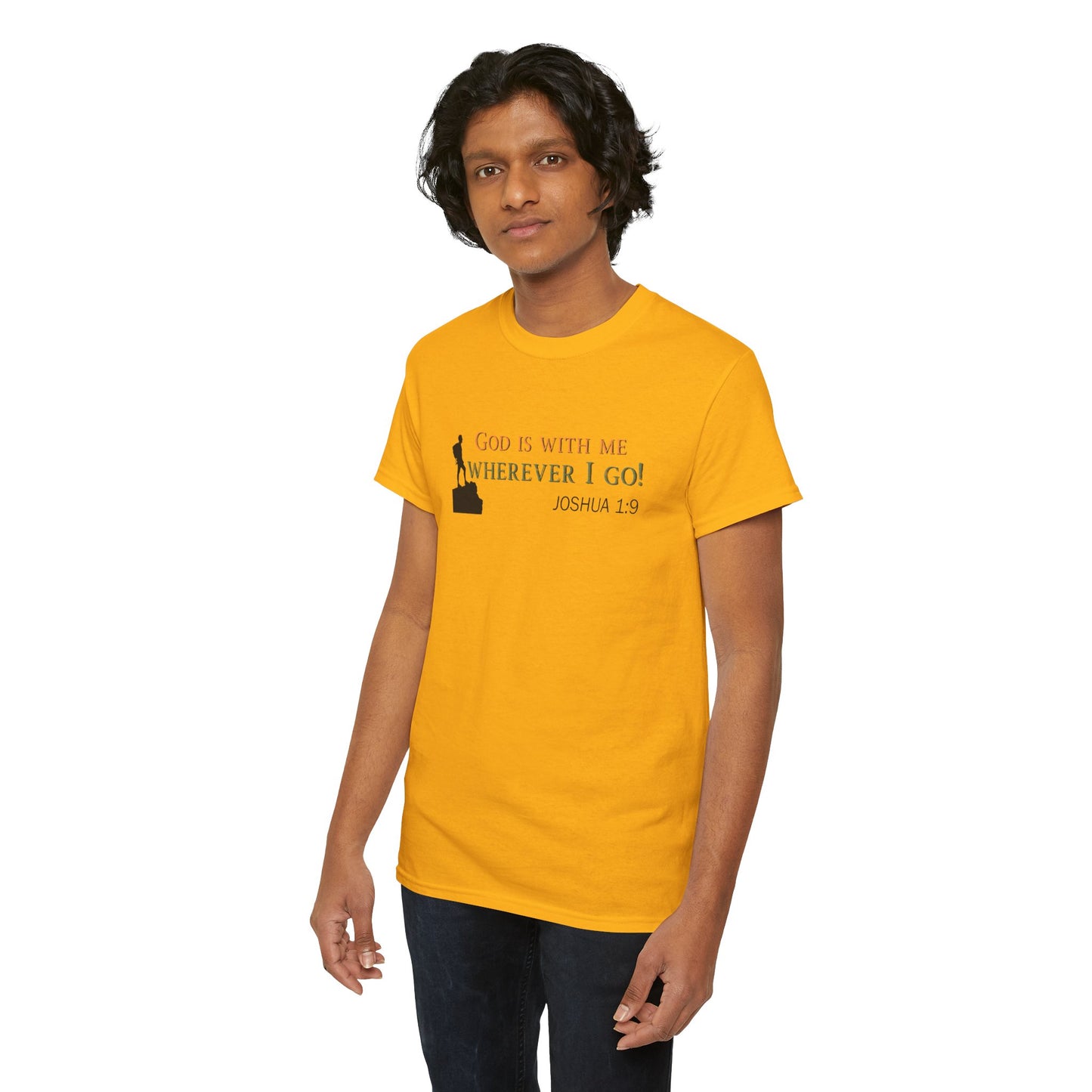 Joshua 1:9 Christian T‑Shirt – "God Is With Me Wherever I Go" Faith Tee