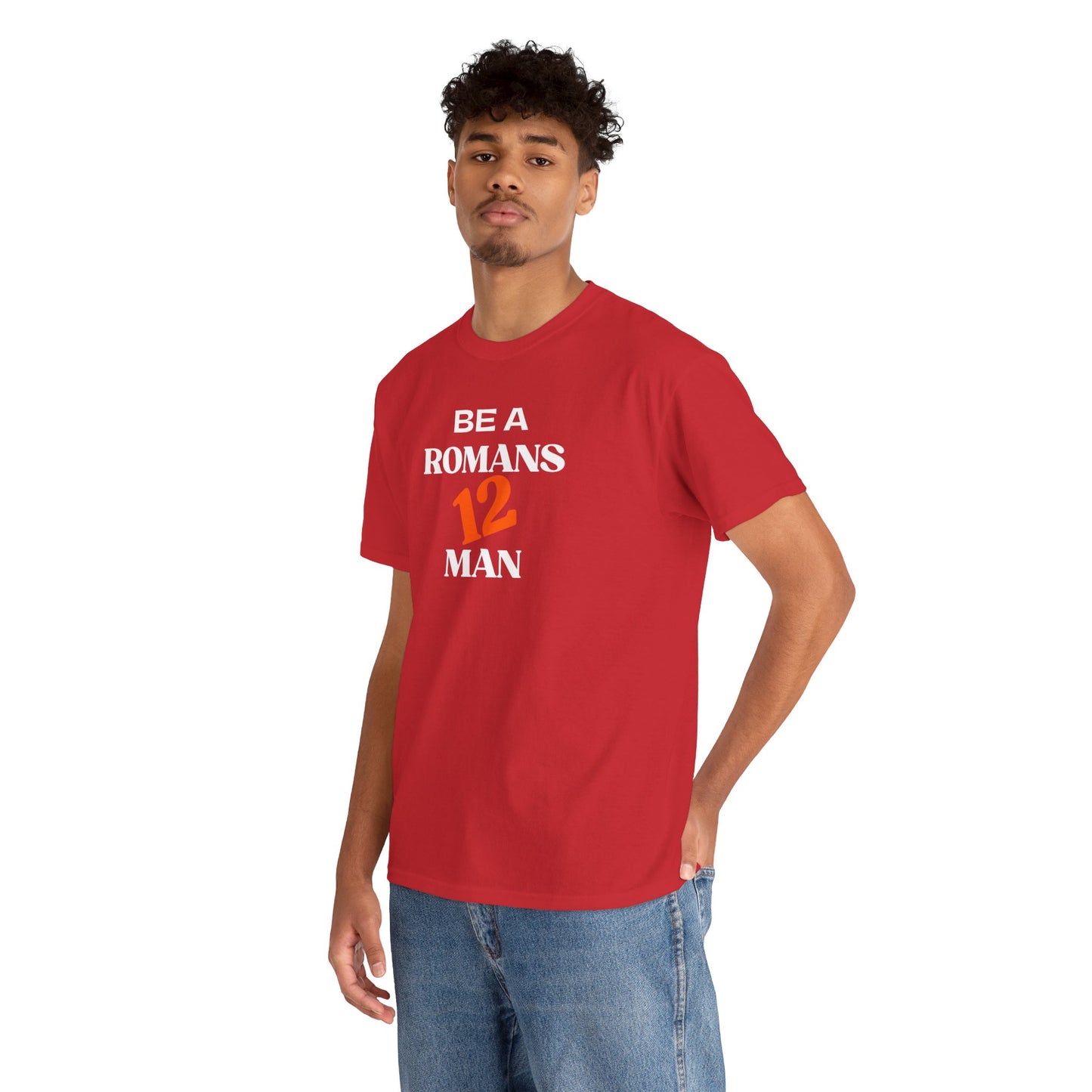 Romans 12 Man T-Shirt — "Be a Romans 12 Man" Inspirational Christian Tee