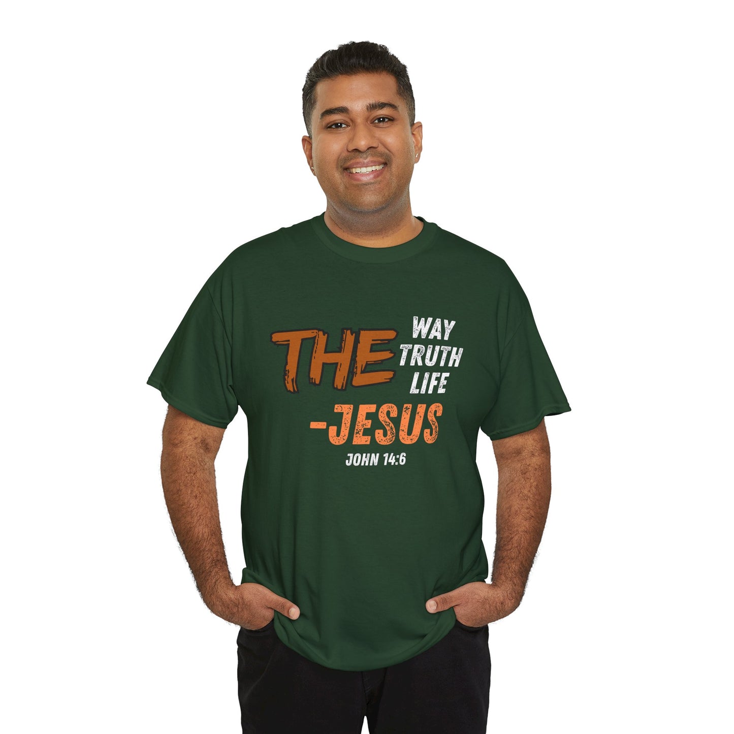 Christian T‑Shirt — “The Way Truth Life — Jesus” John 14:6 Vintage Graphic Tee