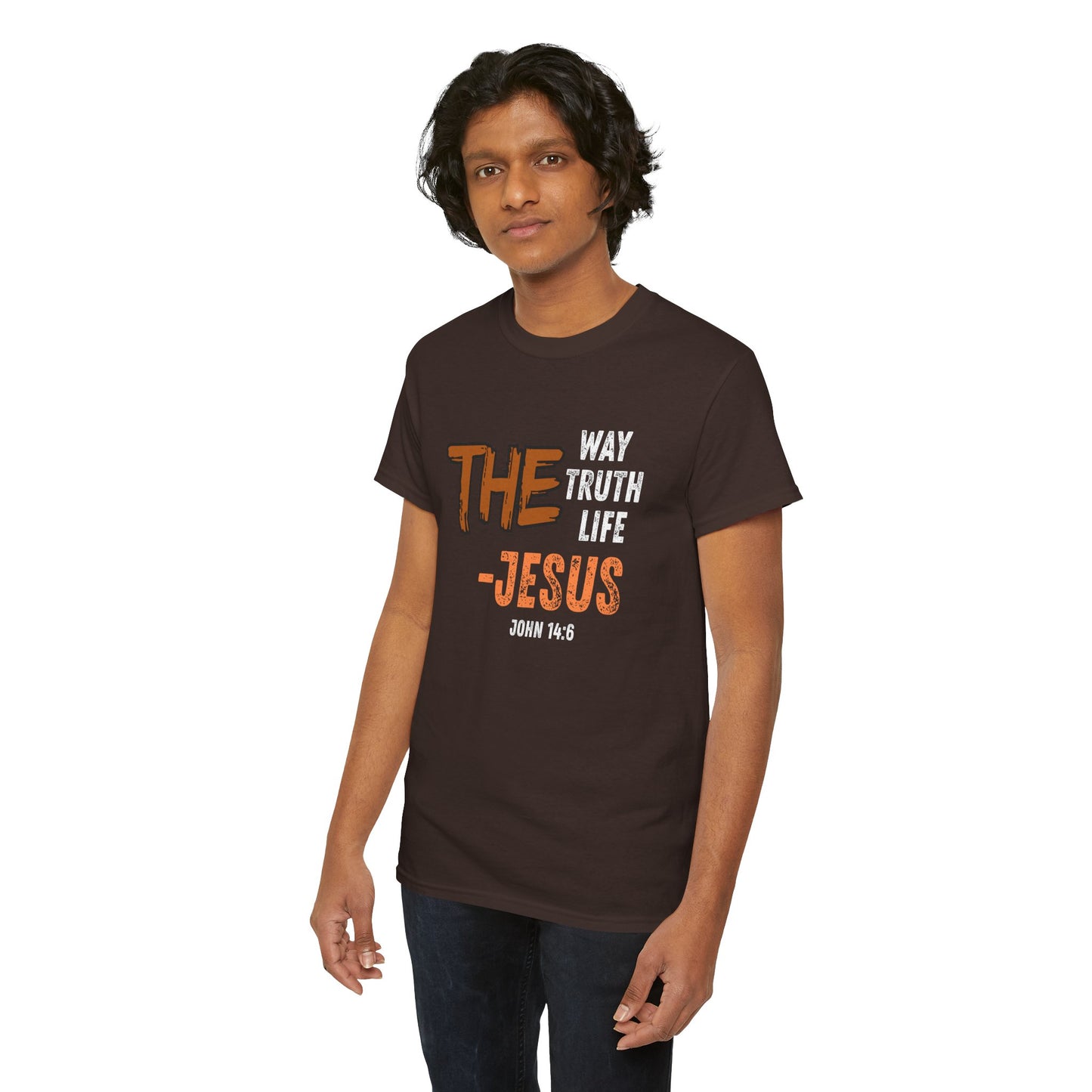Christian T‑Shirt — “The Way Truth Life — Jesus” John 14:6 Vintage Graphic Tee