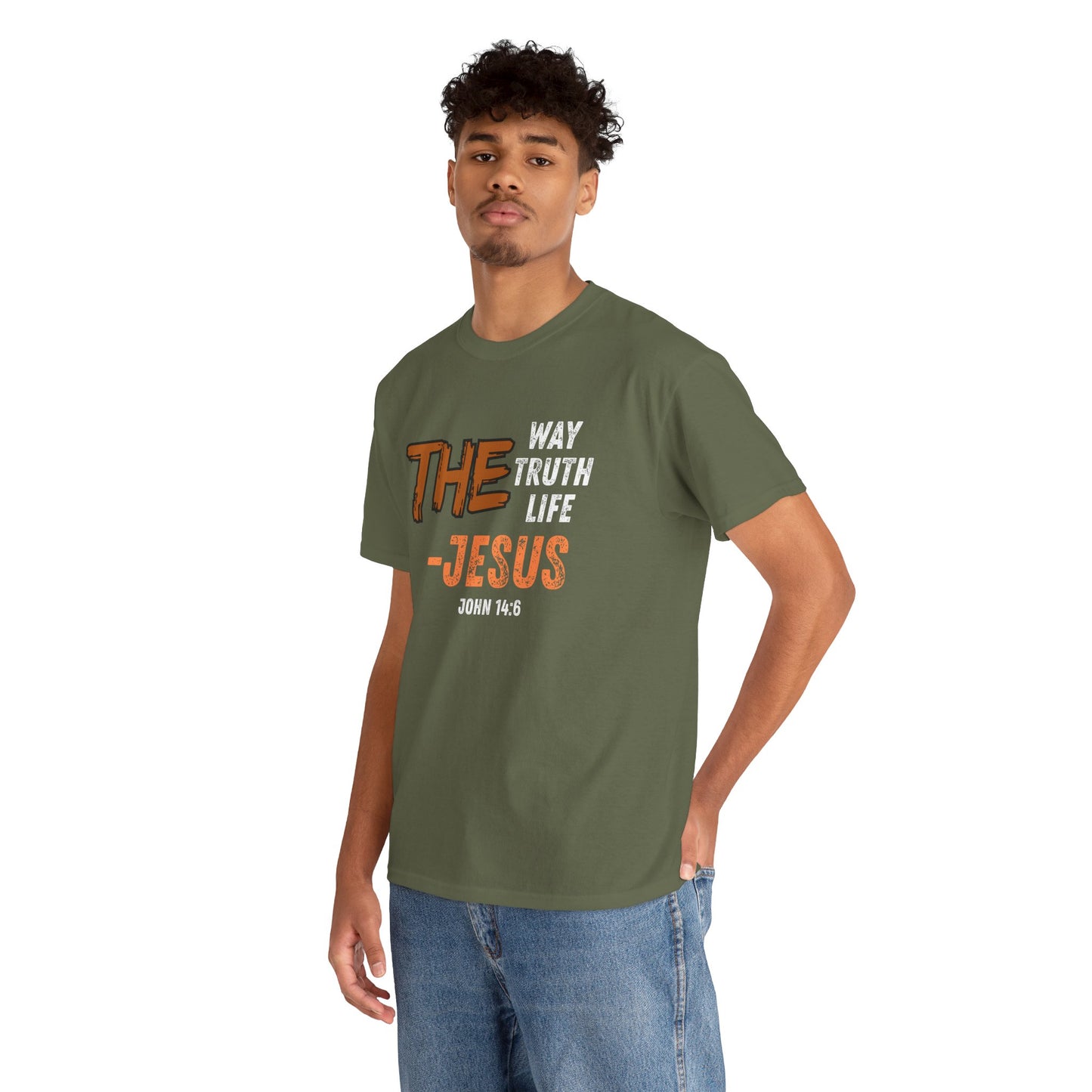 Christian T‑Shirt — “The Way Truth Life — Jesus” John 14:6 Vintage Graphic Tee