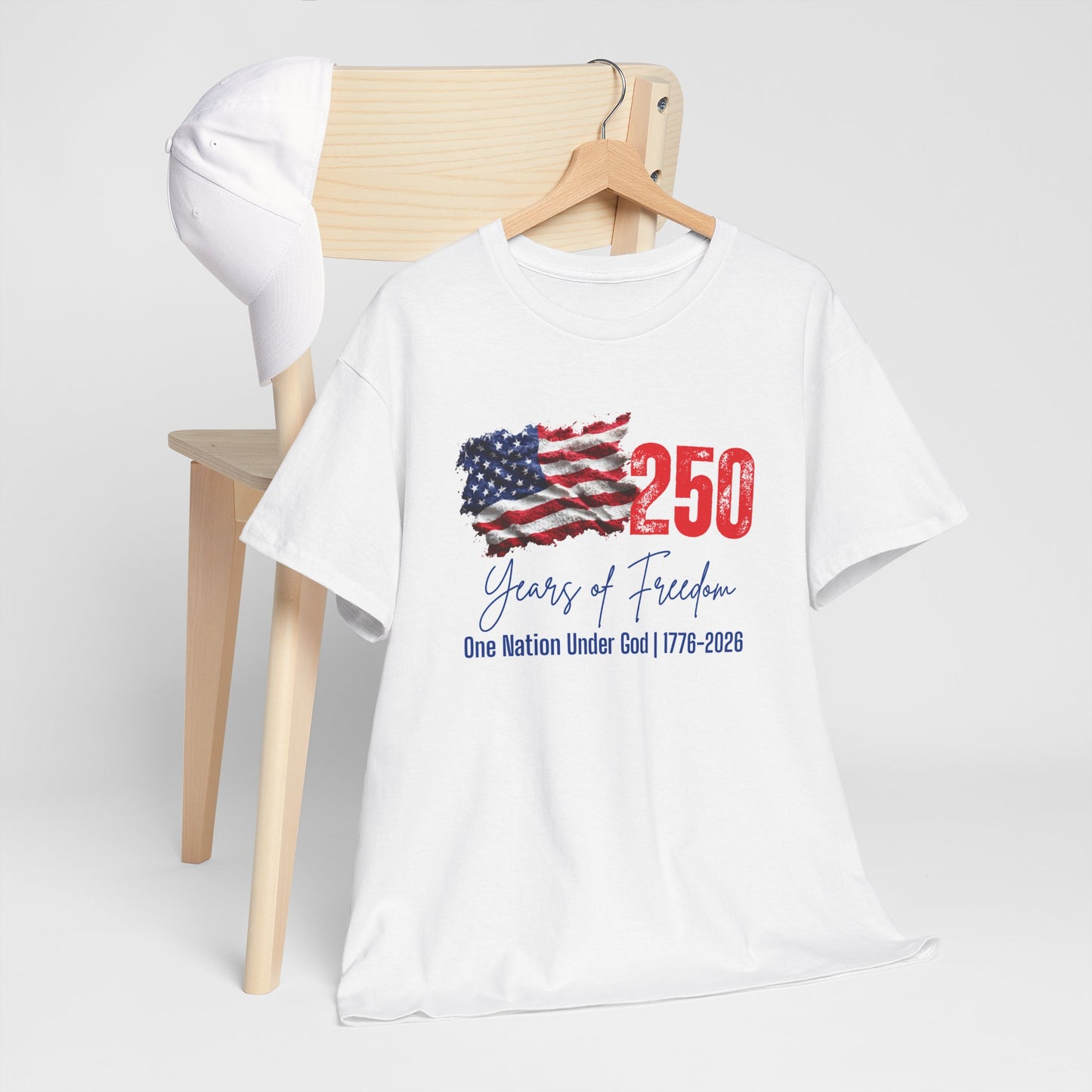 250 Years of Freedom T-Shirt – American Flag “One Nation Under God | 1776–2026”