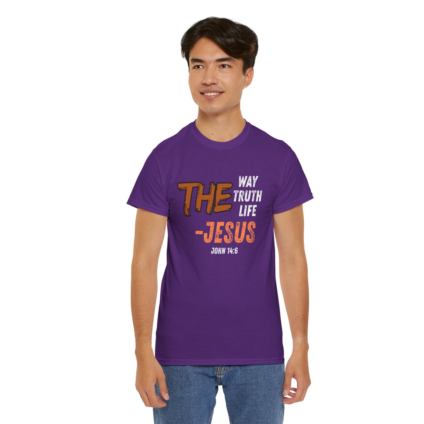 Christian T‑Shirt — “The Way Truth Life — Jesus” John 14:6 Vintage Graphic Tee
