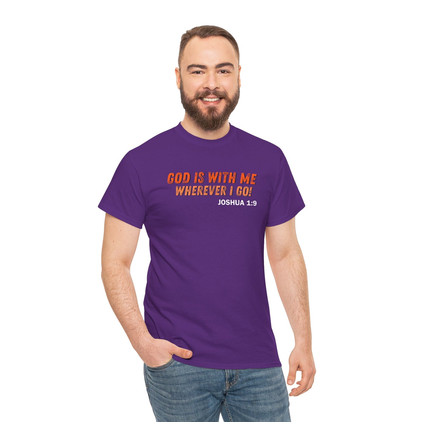 God Is With Me Tee — Joshua 1:9 Christian Scripture Shirt