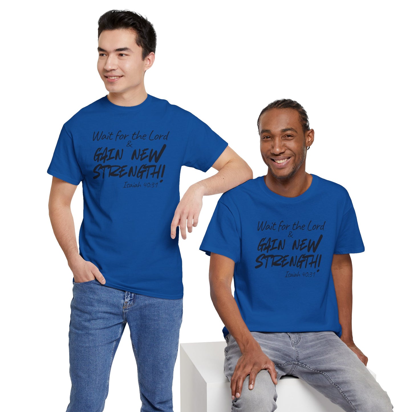 Wait for the Lord Tee – "Gain New Strength" Christian Scripture T-Shirt (Isaiah 40:31)