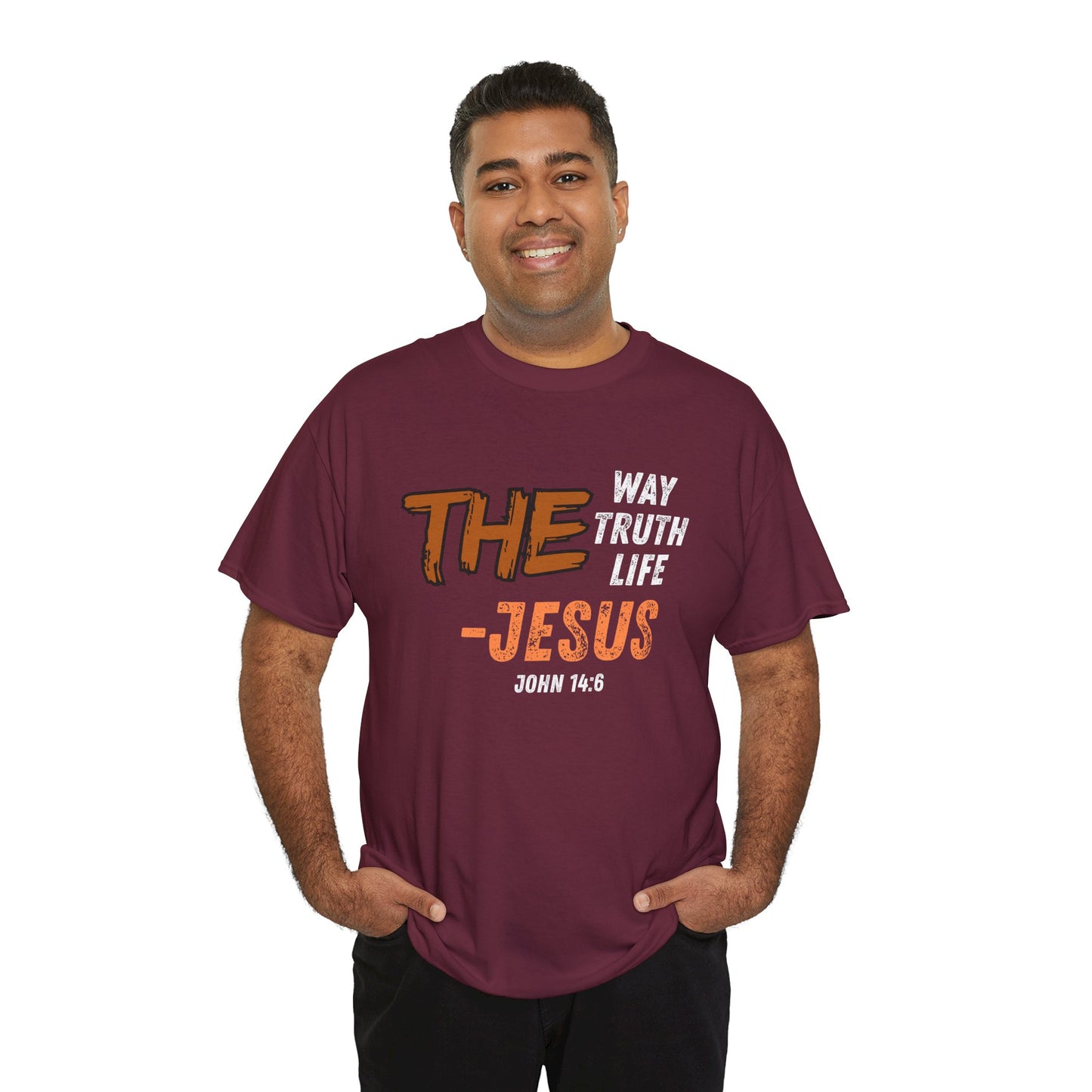 Christian T‑Shirt — “The Way Truth Life — Jesus” John 14:6 Vintage Graphic Tee