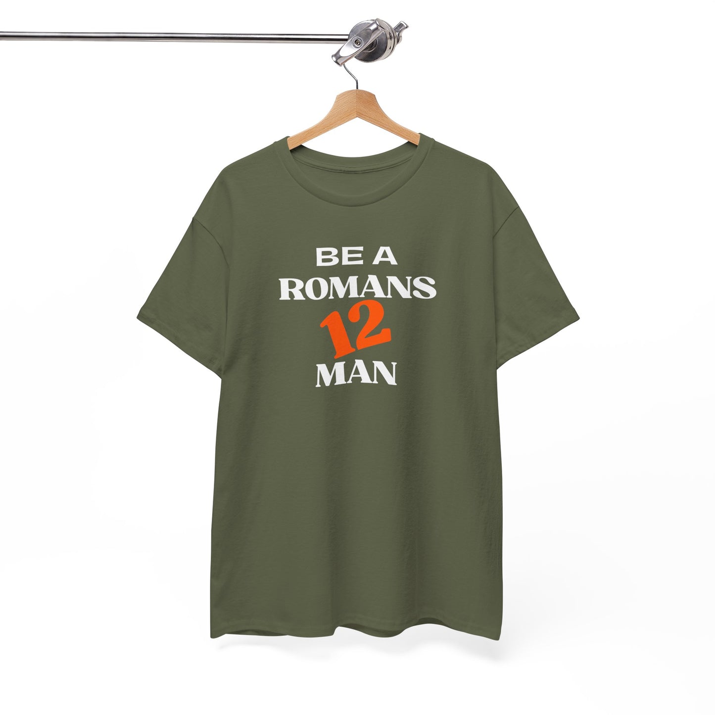 Romans 12 Man T-Shirt — "Be a Romans 12 Man" Inspirational Christian Tee