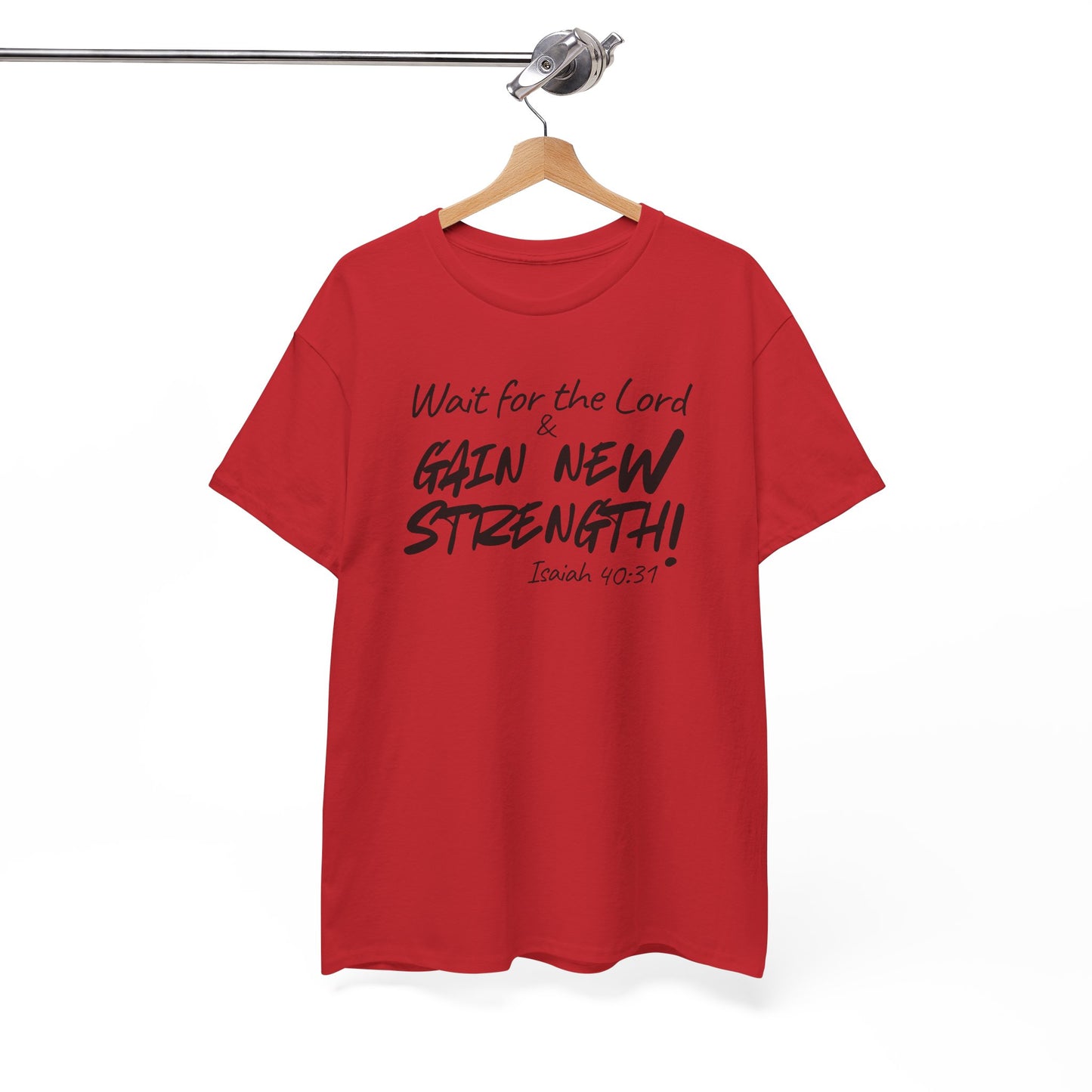 Wait for the Lord Tee – "Gain New Strength" Christian Scripture T-Shirt (Isaiah 40:31)