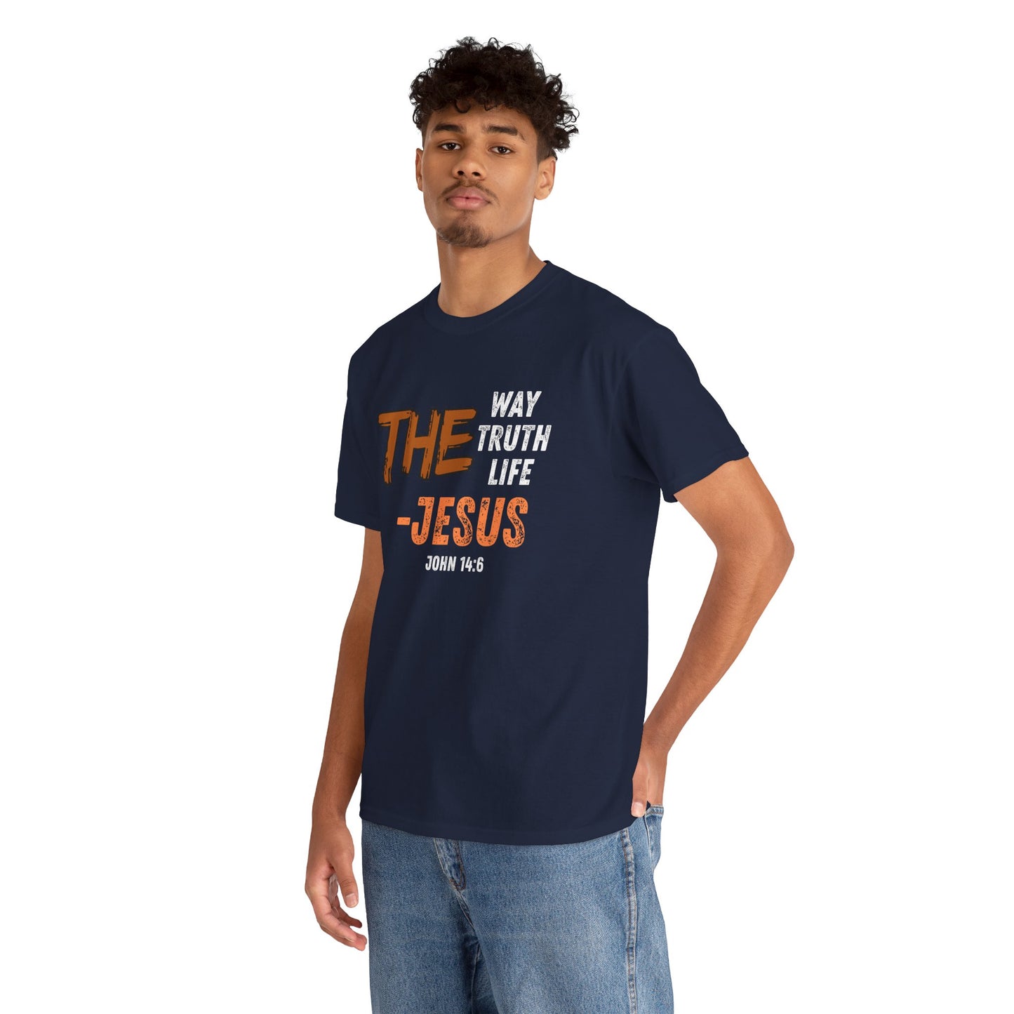 Christian T‑Shirt — “The Way Truth Life — Jesus” John 14:6 Vintage Graphic Tee