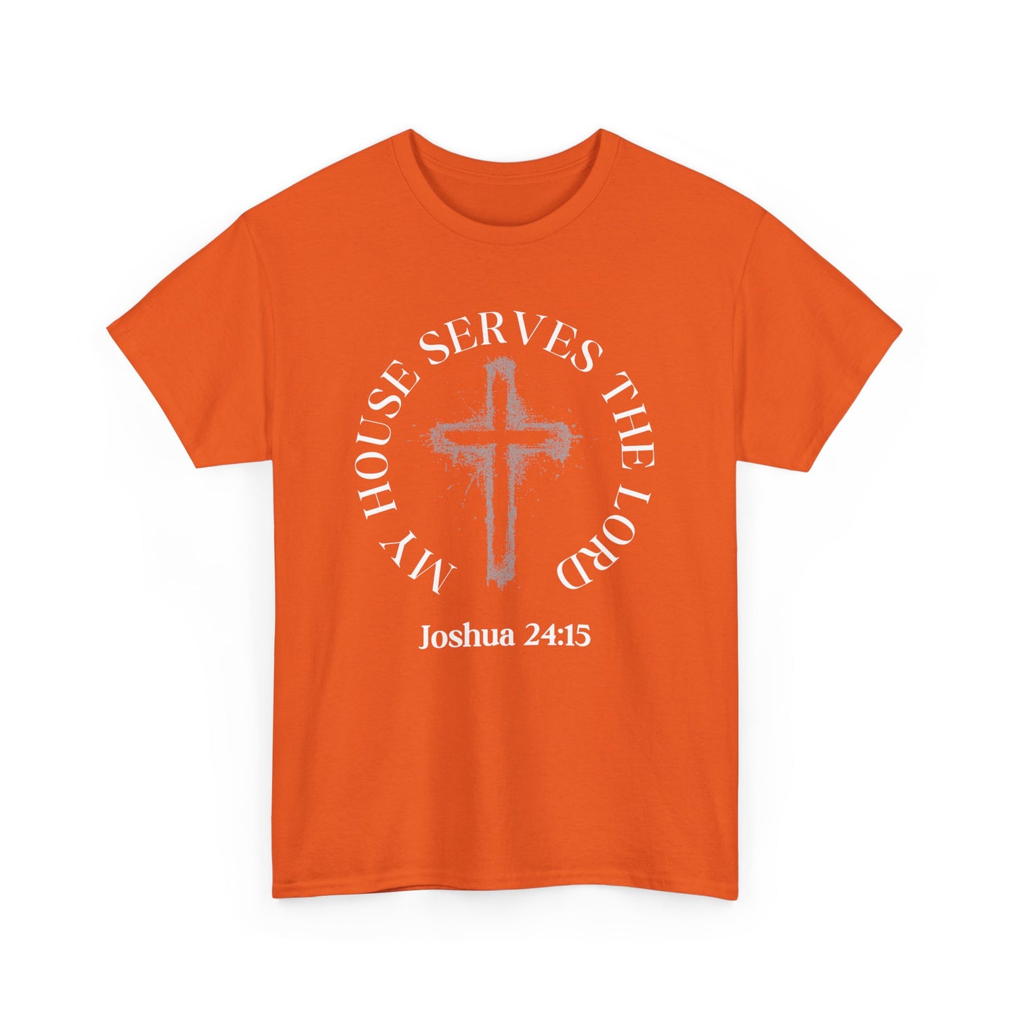 Christian T-Shirt — "As for Me and My House" Joshua 24:15 Cross Tee