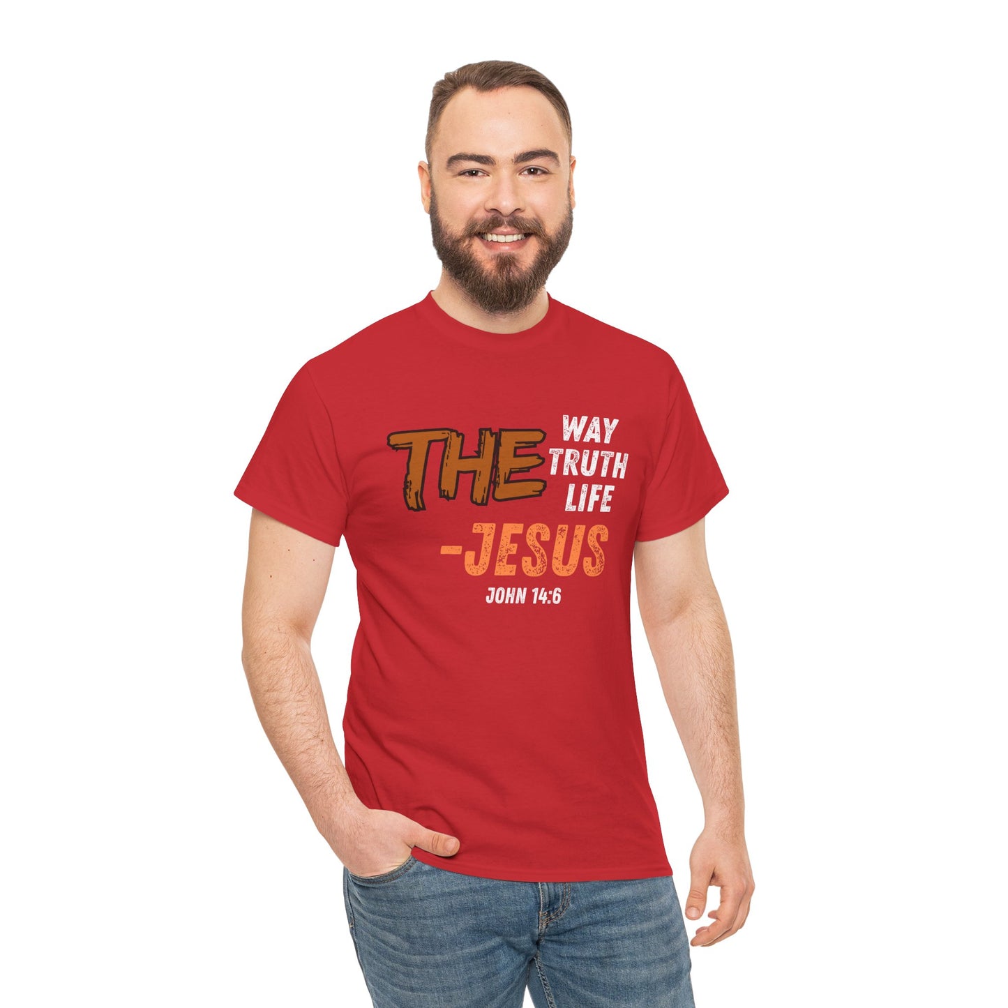 Christian T‑Shirt — “The Way Truth Life — Jesus” John 14:6 Vintage Graphic Tee