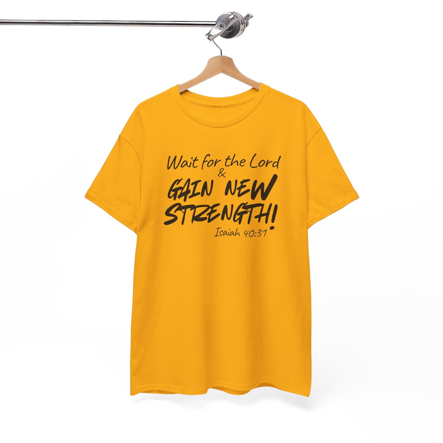 Wait for the Lord Tee – "Gain New Strength" Christian Scripture T-Shirt (Isaiah 40:31)