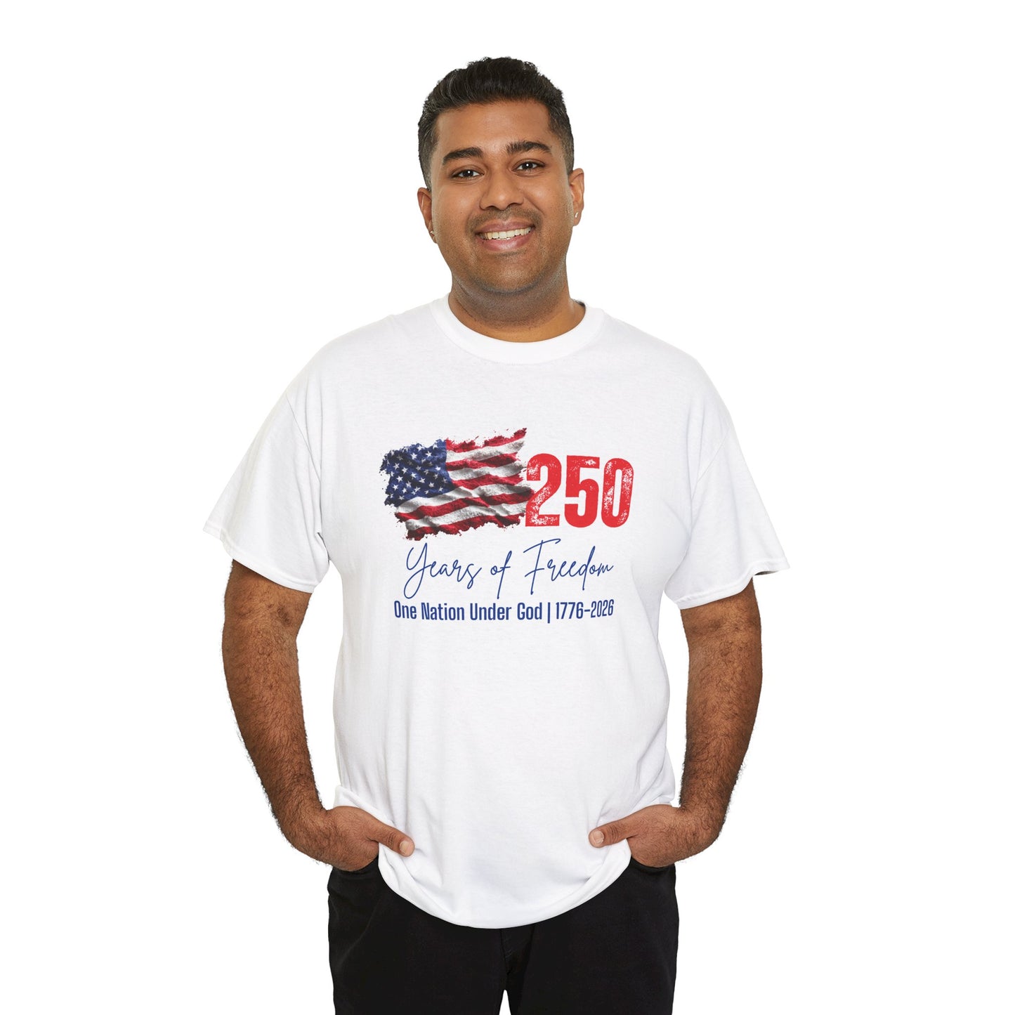 250 Years of Freedom T-Shirt – American Flag “One Nation Under God | 1776–2026”