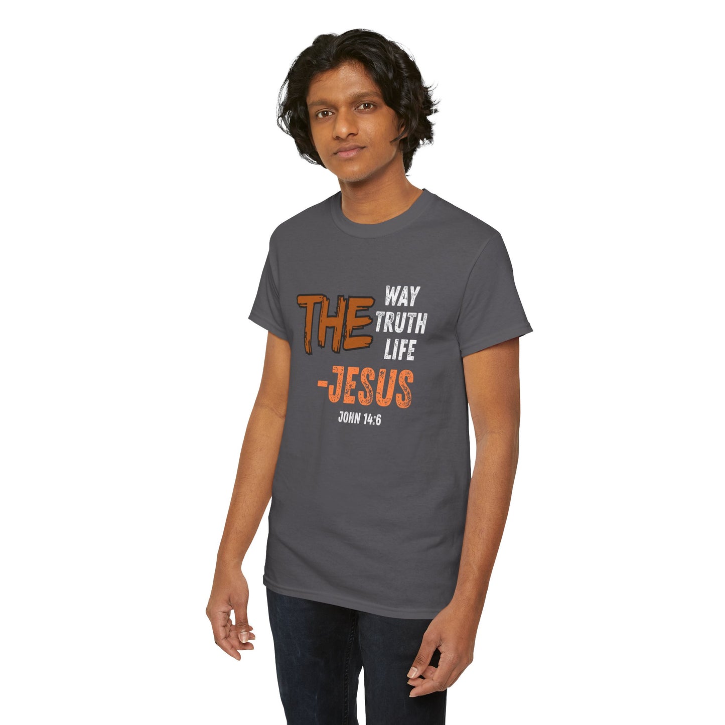 Christian T‑Shirt — “The Way Truth Life — Jesus” John 14:6 Vintage Graphic Tee
