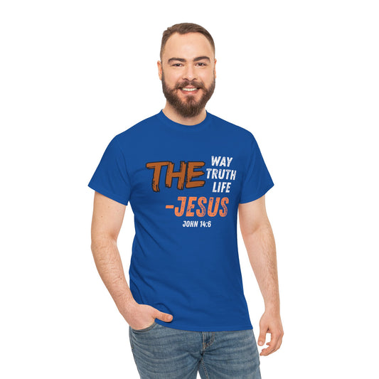 Christian T‑Shirt — “The Way Truth Life — Jesus” John 14:6 Vintage Graphic Tee